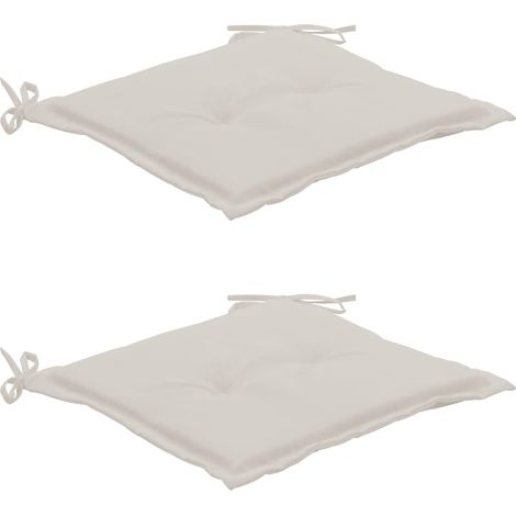 juego de 2 cojines para sillas de jardín 100% poliéster crema 50x50x3 cm DEC021727 (1/5)