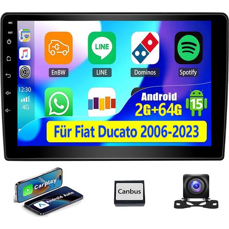 Autoradio Android 15 avec DAB+ pour Fiat Ducato (2006-2023) - GPS, Wi-Fi, Bluetooth, RDS - 2+64G CAM (1/5)