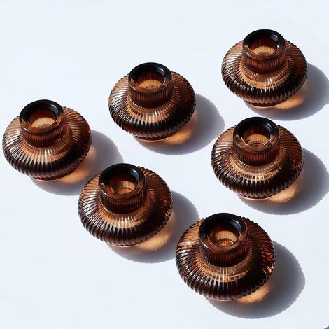 Bougeoir Verre Marron pour fête de Thanksgiving, 8 cm L × 6 cm H (1/5)