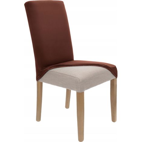 Housse de chaise élastique marron [21C] (1/5)
