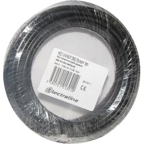 H03VVH2-F Kabel 2x0,75 10m Schwarz Krone - Electraline