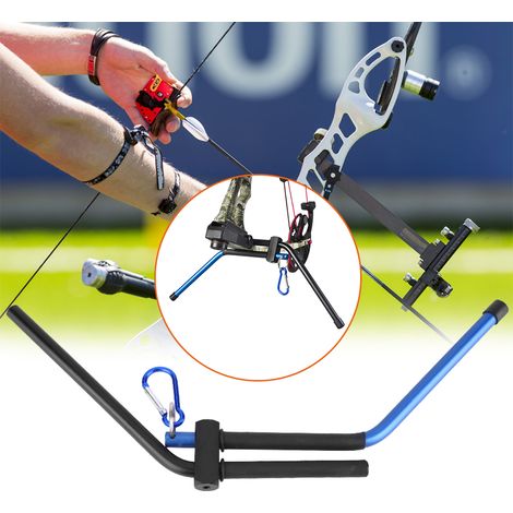 Support pliable pour arc longbow bleu en alliage d'aluminium, rangement pour arcs récurvés (1/4)
