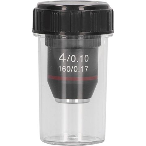 Objectif de microscope achromatique 4X à fort grossissement, filetage d'interface 20,2 mm, norme RMS (1/5)