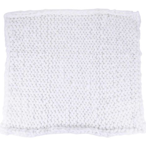 Couverture chaude en grosse maille tricotée à la main (80 x 100 cm), fil épais, jeté de canapé, couverture de lit, décoration intérieure - Blanc (1/5)