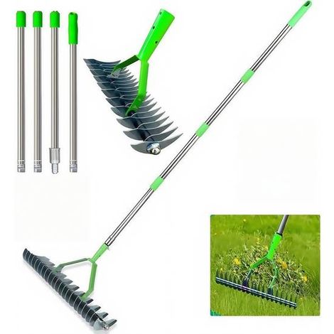 Scarificateur manuel acier carbone manche réglable 170 cm pour gazon entretien durable (1/5)