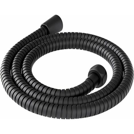Tuyau de douche 200 cm universel en acier inoxydable anti-torsion anti-corrosion tuyau douche 2 m flexible douche flexible de douche flexible pour douche câble douche universel noir (1/4)