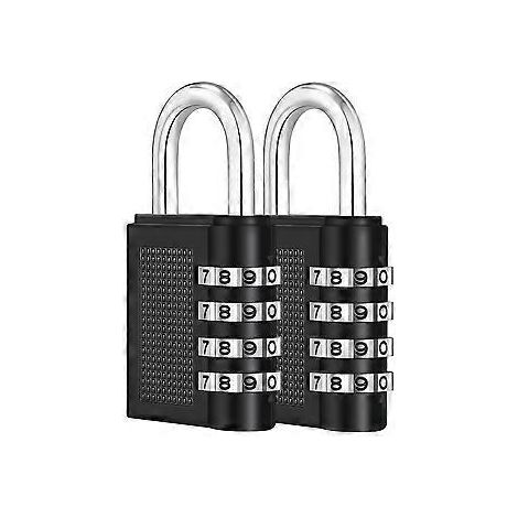4-stellige Zahlenkombination für Schließfachschlösser in der Schule (2er-Pack, Schwarz) (1/5)