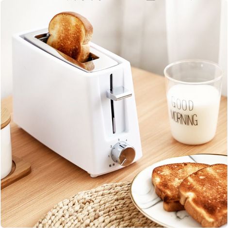 Ultraschlanker Einzelscheibentoaster, ideal für Bagels und selbstgebackenes Brot, 6 Bräunungsstufen, herausnehmbare Krümelschublade, weiß. (1/5)