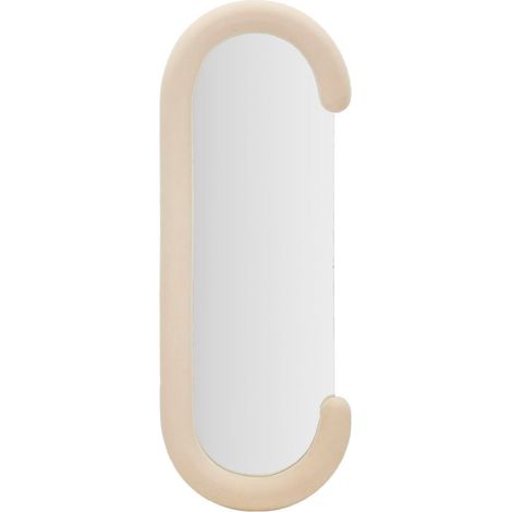 Specchio da parete in velluto crema, 60x7x160 cm – Chantal (1/5)