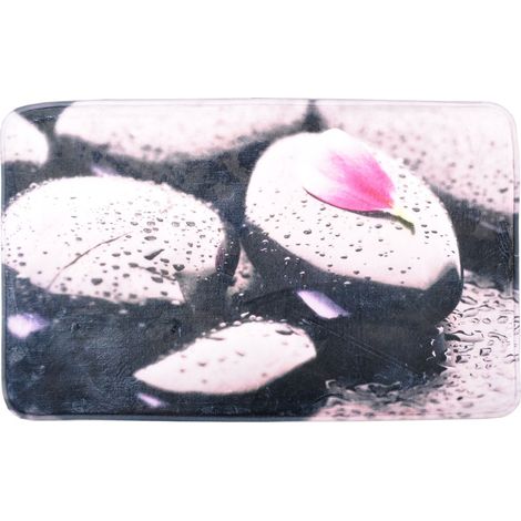 Fotodruck Badematte 80x50cm Badvorleger Badewannenvorleger Duschvorleger Teppich - Steine