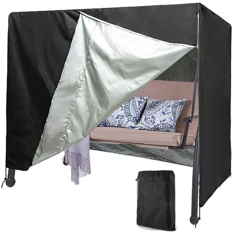 Housse de protection pour balancelle de jardin,étanche, anti-poussière, anti-UV, indéchirable, pliable pour balancelle de jardin, terrasse, cour(140x66x91CM) (1/3)