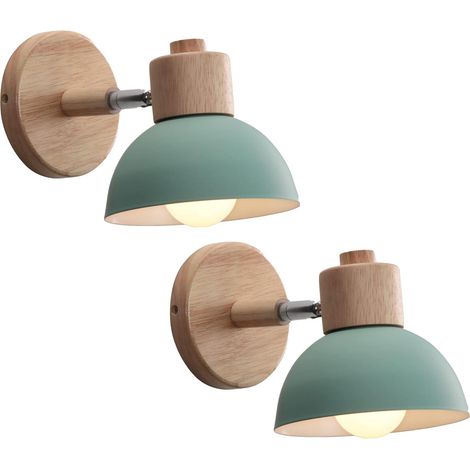 Applique Murale Industrielle Vintage Lampe Murale Interieur Sconce Rétro Luminaire Applique Abat-jour E27 Ø15CM pour Salle à Manger Escalier Chambre Cuisine Café(2pcs vert) (1/5)