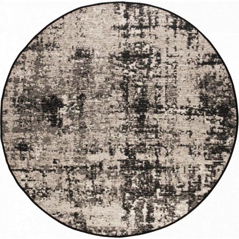Tapis Rond Intérieur et Extérieur en Polypropylène Noir - Résistant à l'Eau - Ø 200 cm - PANGIVO (1/3)
