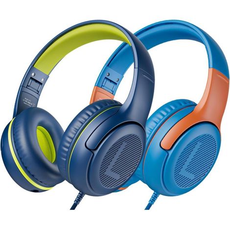 Kids Headphones for School with Microphone 85/94 dB Volume Limiter Jack 3.5 mm Foldable Wired (1/5)