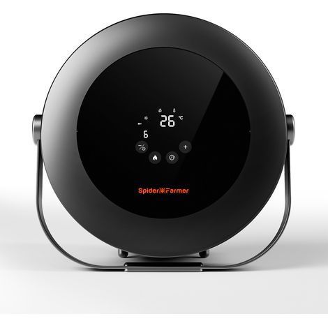 Chauffage pour tente de culture Spider Farmer 540 W 2025 Chauffage intelligent PTC, mode jour/nuit, minuterie 24 h, chauffage sûr et efficace pour plantes d'intérieur