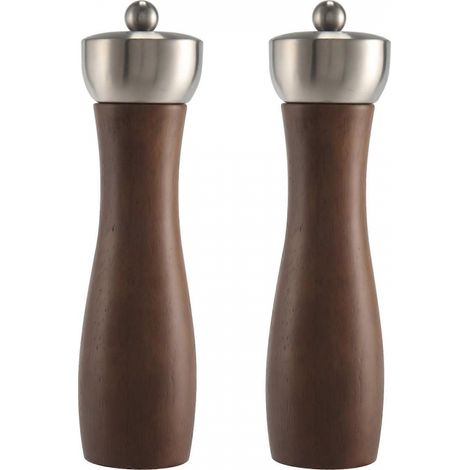 Ensemble de moulins à sel et à poivre, moulin à sel et à poivre en bois de hêtre de qualité supérieure, coffret cadeau pour la maison (1/5)