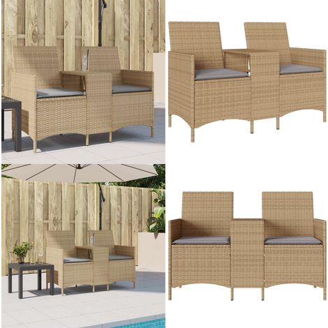Canapé de jardin 2 places avec table et coussins résine tressée - Canapé De Jardin - Salon De Jardin - Mobilier De Jardin - Résine Tressée - Rotin Synthétique - Home & Living (1/5)