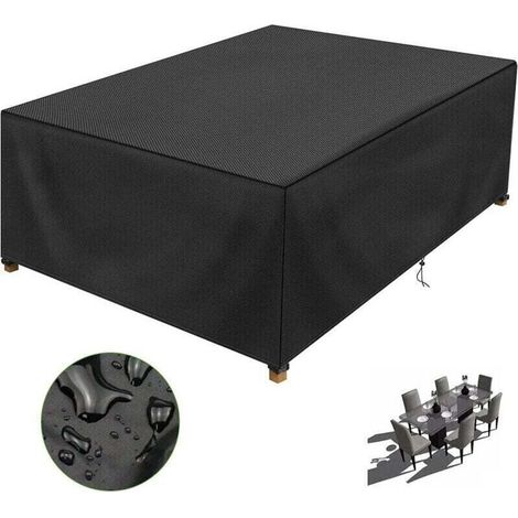 Funda protectora para muebles de jardín 150x90x75cm, XU, resistente al agua, tejido Oxford 210D robusto, funda protectora para mesa de jardín exterior, resistente al viento, resistente a los rayos UV 