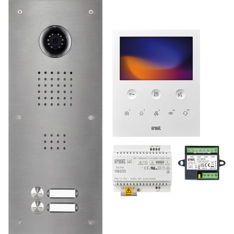 Grothe kit vidéo 2 logements, 2Voice, full duplex, blanc, 89382