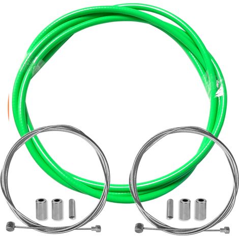 kit gaine frein vert fluo vélo avec câble embouts kit avant arrière compatible avec shimano sram cycle ville route vtt insert performance cable