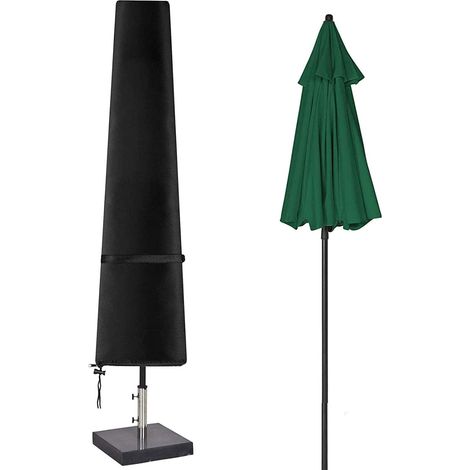 Housse Parasol Imperméable 190x50x25cm – Avec Fermeture Éclair, Noir (1/5)