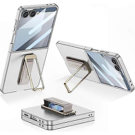 Galaxy Z Flip7 5G Hülle mit Ständer, ultradünnem gehärtetem Glas und PC-Abdeckung, robuster Schutz für faltbare Smartphones (1/5)
