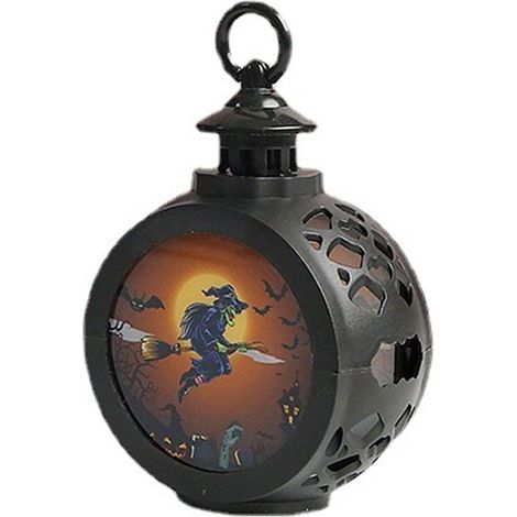 Lanterne Led Halloween - Sans Flamme - Décoration Intérieure Extérieure - Pour Fête, Bar, Jardin, Cheminée - Lot de 3 (1/5)
