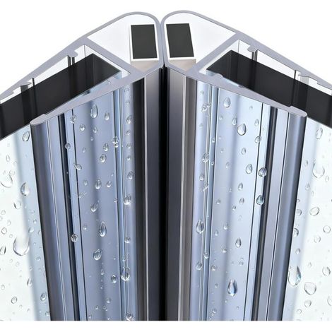 1 Paire Joint Profilé 90°, Magnétique, PVC Transparent, Pour Porte Douche Verre 6mm-8mm (1/5)