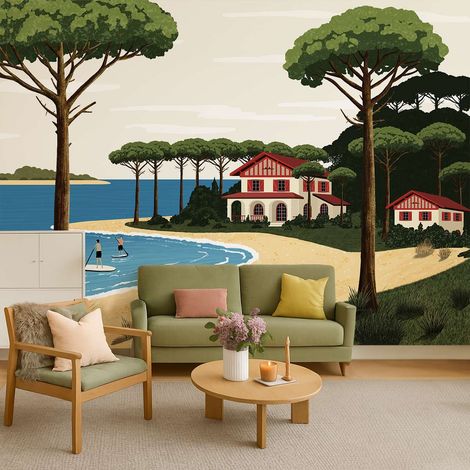 Papier peint panoramique Hossegor lac  papier peint (1/4)