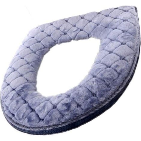Coussinets chauffants pour siège de toilette, coussin doux pour siège de toilette, coussinets chauffants lavables, gris (1/3)