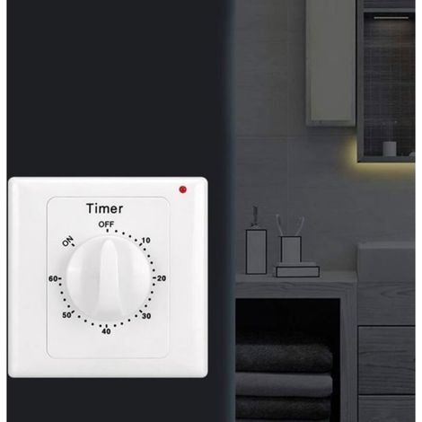 Minuterie Compte À Rebours - 60 Min - 220 V AC - Bouton Mécanique Électronique - Prise Murale - 1 Pièce (1/5)