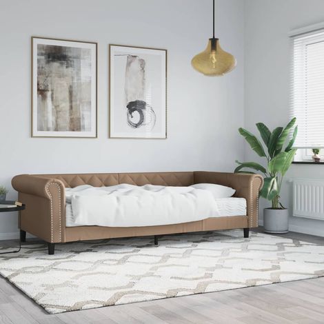 Lit de jour avec matelas-Canapé-lit cappuccino 90x200 cm similicuir 967548 (1/5)