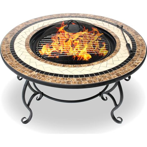Centurion Supports TOPANGA High-End Luxurious Multi-Functional Garden & Patio Heater Fire Pit Brazier / Coffee Table / Barbecue and Ice Bucket with Ceramic Tiles (1/5)