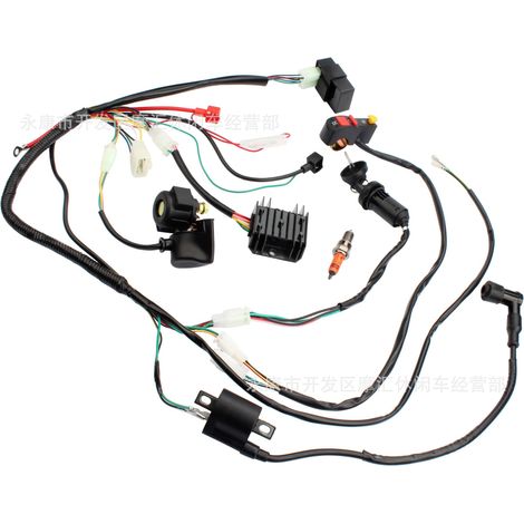 Off-road motorcycle parts CC125 150 200 250CC complete wiring harness starting ignition system CDI (1/4)