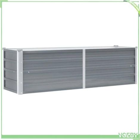 Bac de jardin surélevé - FAFEICY - 44850 - Acier galvanisé - 160x40x45 cm - Gris anti-corrosion (1/5)