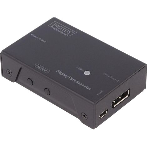 Repeteur DisplayPort male x2.USB B mini port noir