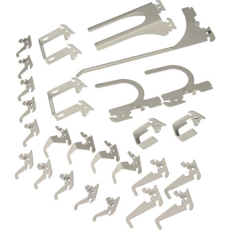 Wall Control KT-200-DLX W Pannello portaoggetti scanalato Deluxe con ganci, pannello forato e pannello portautensili scanalato, bianco (1/5)