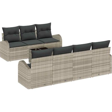 Maison Exclusive - Set Divano da Giardino Grigio chiaro 55 x 55 x 37 cm polyrattan