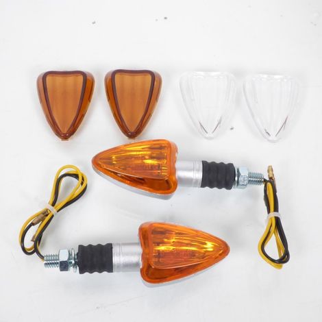 Paar silberne Chaft-Blinker mit Rücklicht in 719 für Motorräder (1/2)