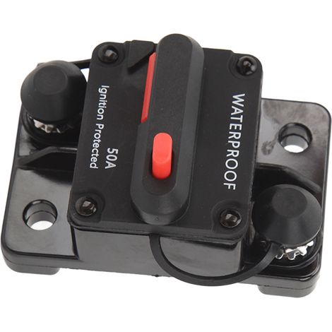 12V wasserdichter manueller Reset-Audio-Schutzschalter mit 50A-Sicherung für Autoradiosysteme (1/5)