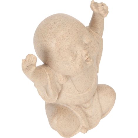 Statue de bébé moine, statue de Bouddha novice en grès aux couleurs vives, ornement décoratif pour la maison et le bureau. (1/5)