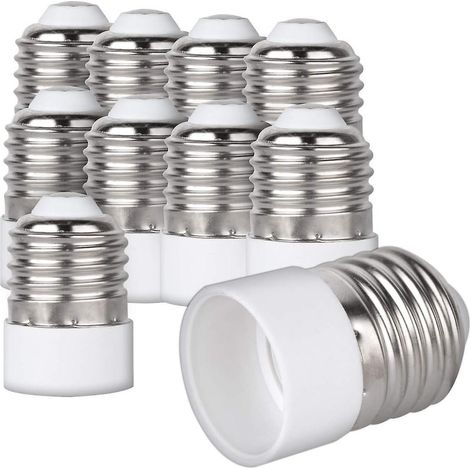10x Convertisseurs De Douilles - 10x Convertisseurs De Douilles E27 E14 - Convertisseurs De Douilles E14 Pour Ampoules Led Halognes (1/5)