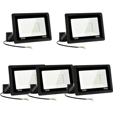 6x50W Projecteur LED,spot led extérieur 5000LM Super Brillant Exterieur IP66 Etanche 6000K Blanc Froid pour Garage, Jardin, Terrace, Cour (1/5)