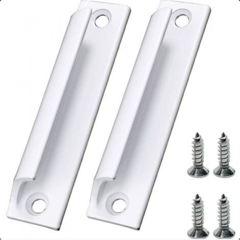 QORVA-(Blanc) Lot de 2 pièces Poignée en alliage d'aluminium Poignée de porte coulissante Poignée de porte de balcon Poignée de tiroir d'armoire Pour fenêtres (1/5)