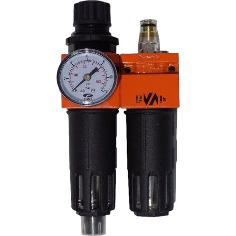 Gruppo FRL 1/4" Compressore Aria Riduttore Regolatore Filtro Lubrificatore 18bar (1/3)