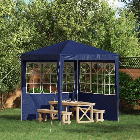 vidaXL Parete per tenda da festa 2 pcs 200 x 195 cm Blu PE e