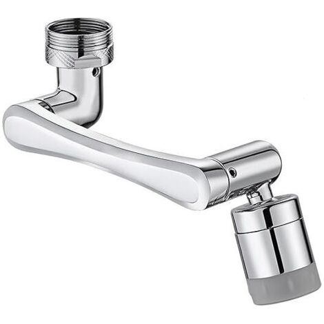 1440° Schwenkbarer Wasserhahn-Luftsprudler, Drehbarer Wasserhahn-Aufsatz-Luftsprudler mit 2 Sprühfunktionen, Multifunktionaler Drehbarer Küchenhahn Passend für 20mm, 22mm, 24mm Außengewinde FLITI