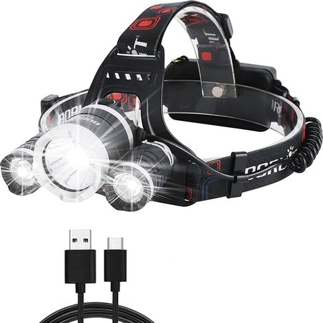 Lampe Frontale LED Rechargeable 5000 Lumens 4 Modes Lampe Frontale avec Pile Lampe Frontale LED Pour Adultes Enfants Jogging Pêch Casque Cyclisme (1/5)