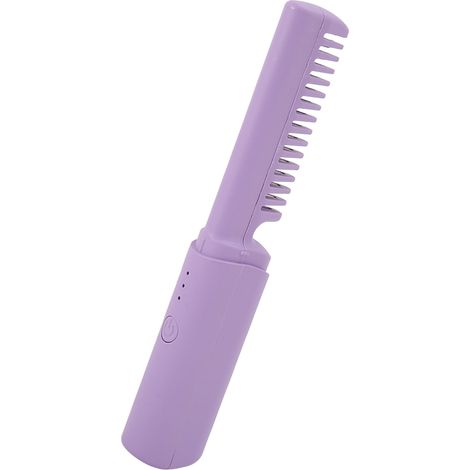Mini brosse lissante sans fil, portable, avec poignée ergonomique et chauffe rapide (violette) (1/5)
