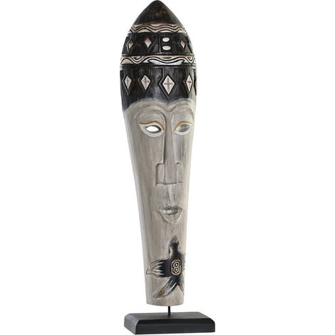 dkd-home-decor Statue Masque Bali Noir Naturel 19x10x78 cm (1/3)